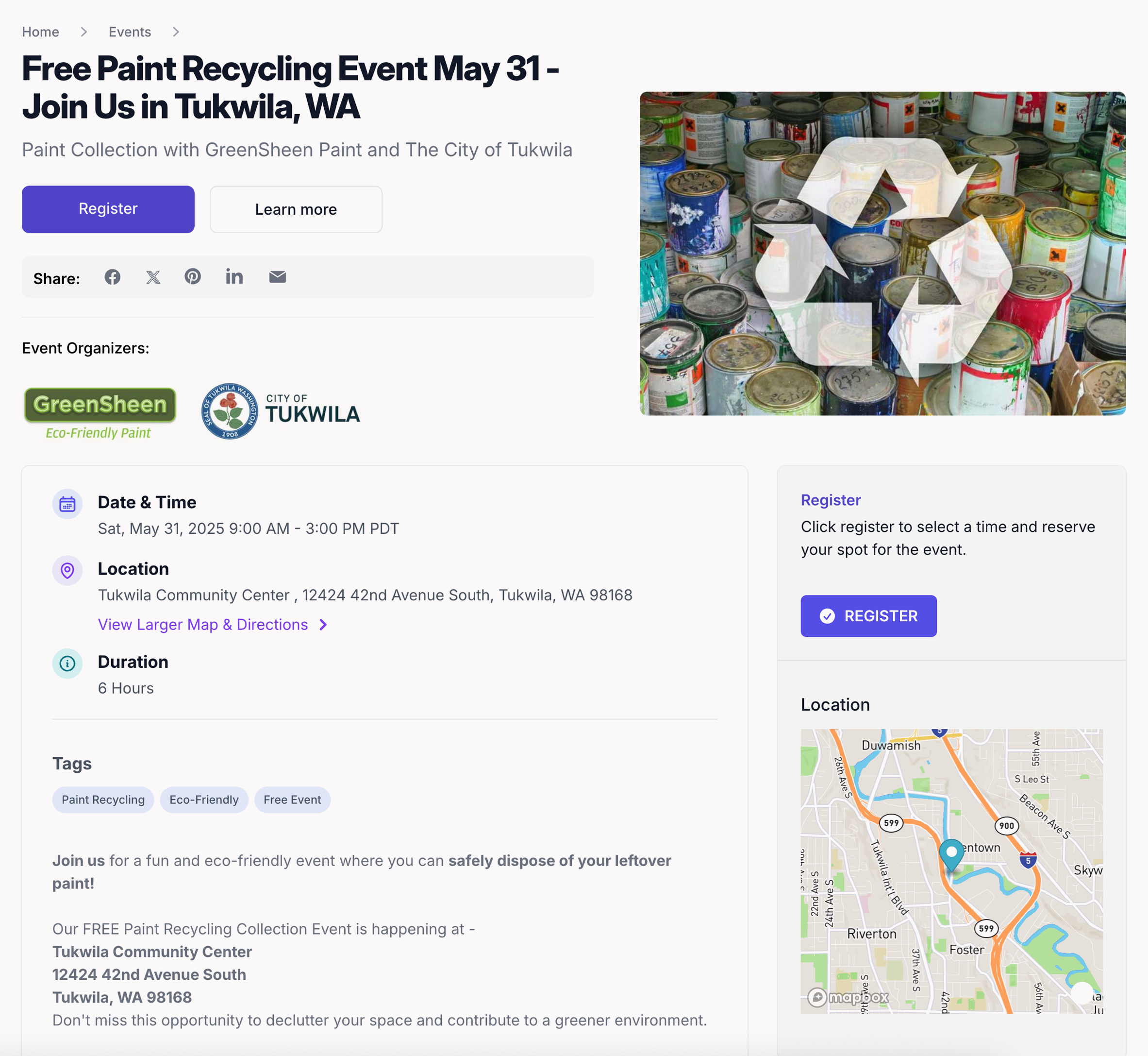 Circular.eco event management dashboard